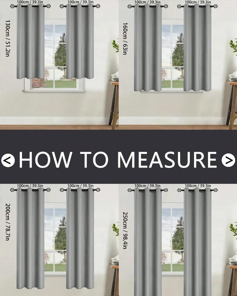 1pc Solid Blackout Curtains with Grommets, Total Privacy Drapes for Bedroom