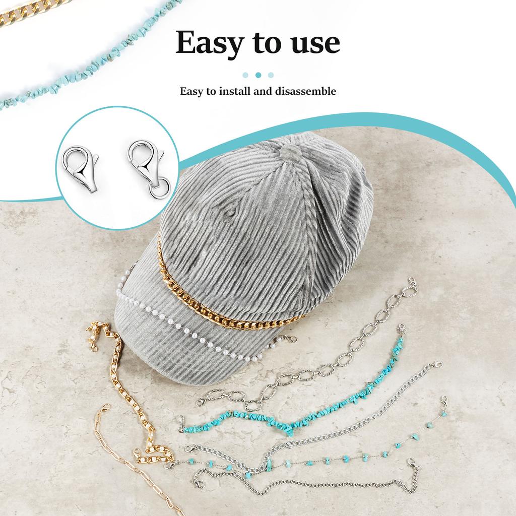 Цепочки для шляп Украшение козырька Универсальная цепочка для кепки Простая в использовании Цепочки для кепки дальнобойщика Красивые цепочки Оптовая продажа Подвеска для кепки дальнобойщика Прочная