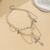 Stylish Multilayer Cross And Heart Pendant Necklace With Imitation Pearl Design For Women