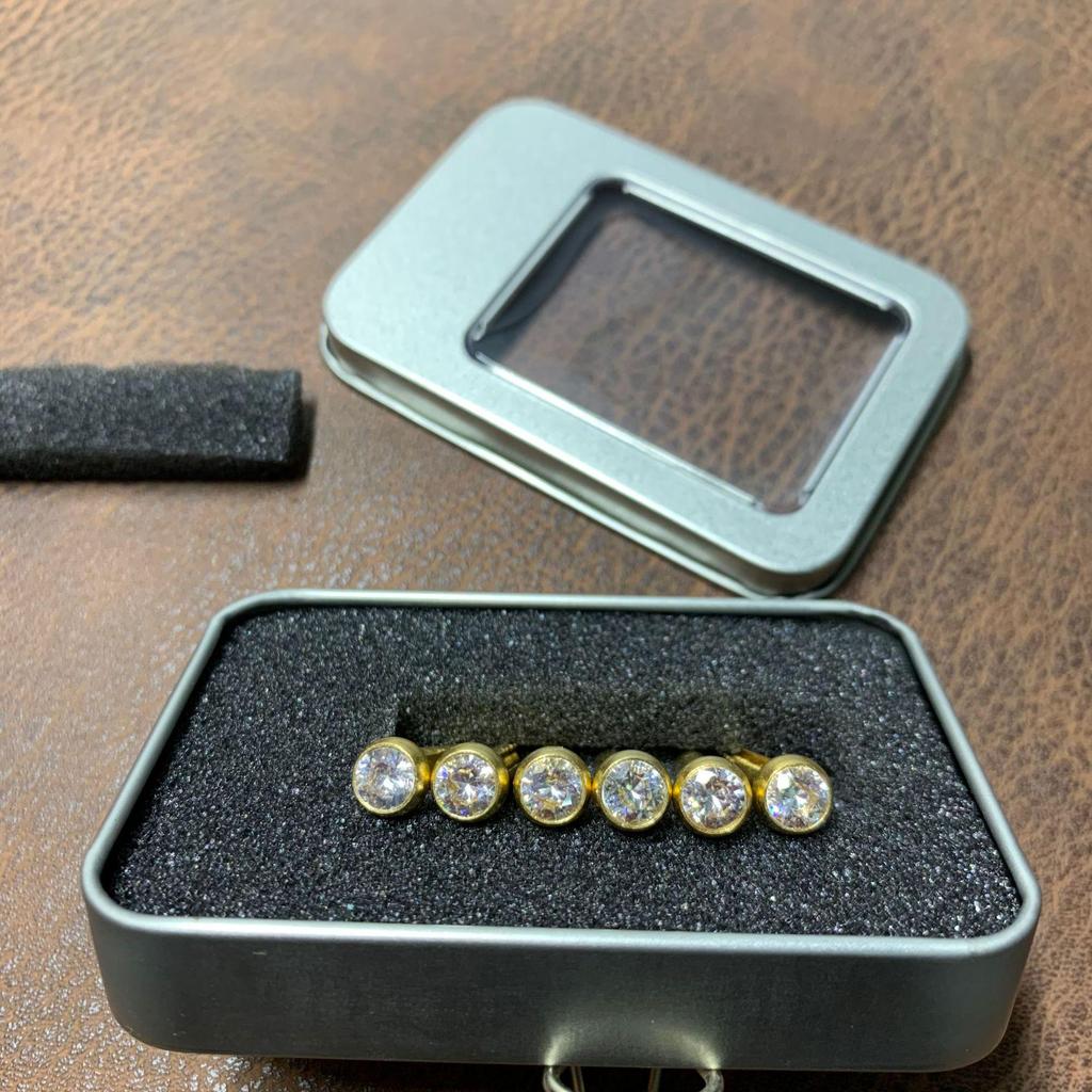 Струнные колышки из чистой меди для акустических гитар - Твердый конусный хрустальный дизайн для продленного сустейна