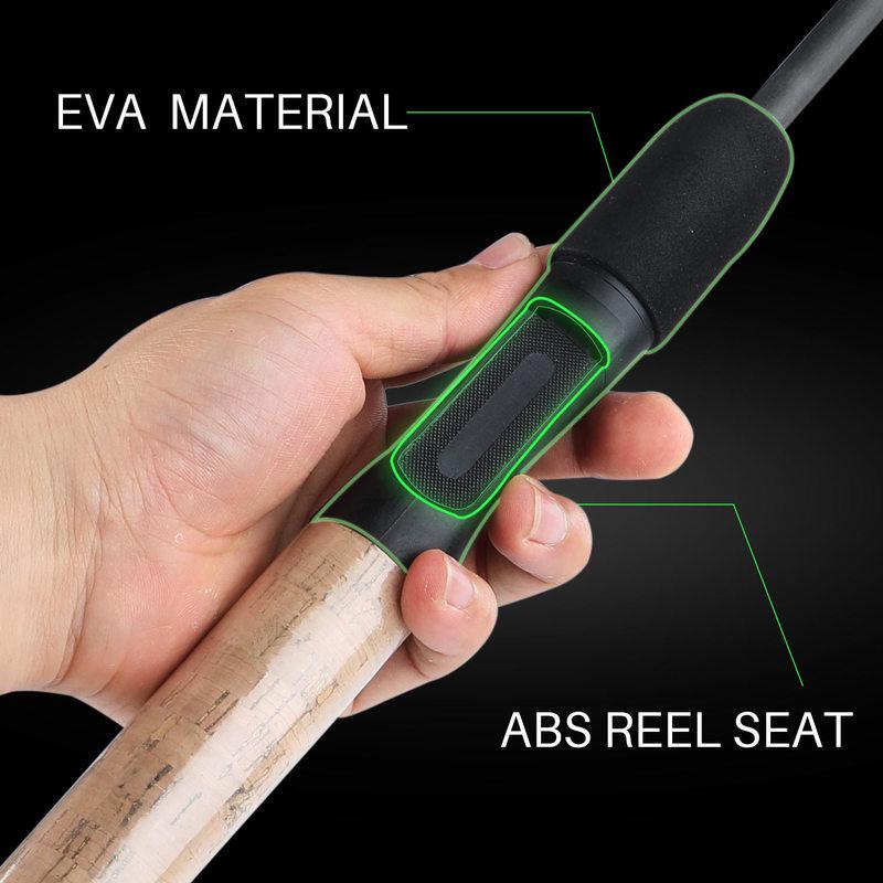 SOUGAYILANG Спиннинговая удочка Портативная 2-секционная телескопическая удочка из углеродного волокна Дорожная удочка