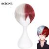 Anime My Hero Academia Boku No Hiro Akademia Shoto Todoroki Shouto White And Red Cosplay Wig+Wig Cap