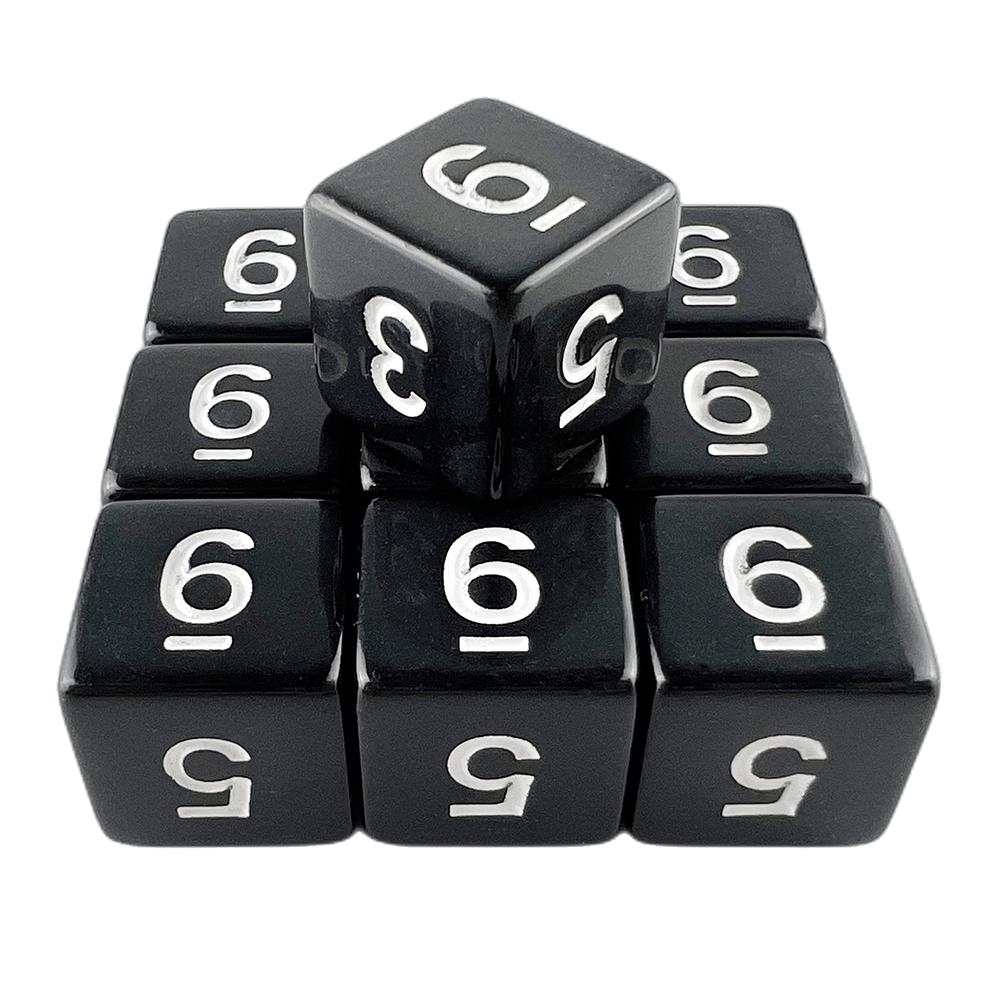 Многогранные игральные кости 10 шт. 6-гранные игральные кости цифровые игральные кости для ролевой игры DND настольные игровые аксессуары