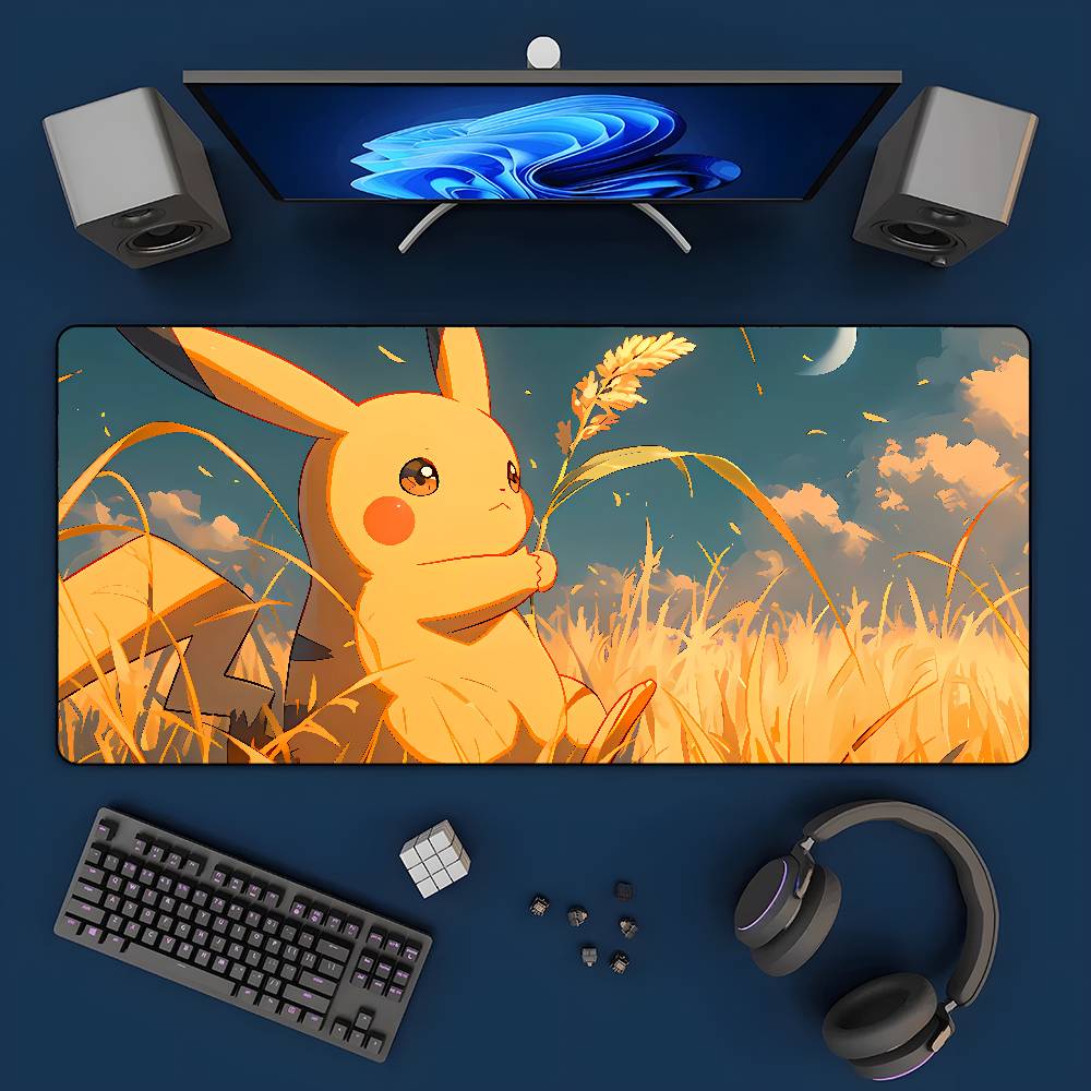Pokemon Glaceon Gaming Mouse Pad Large Desk Mat 2MM Stitched Edge Keyboard Pad Non Slip Rubber Base Office Table Mat