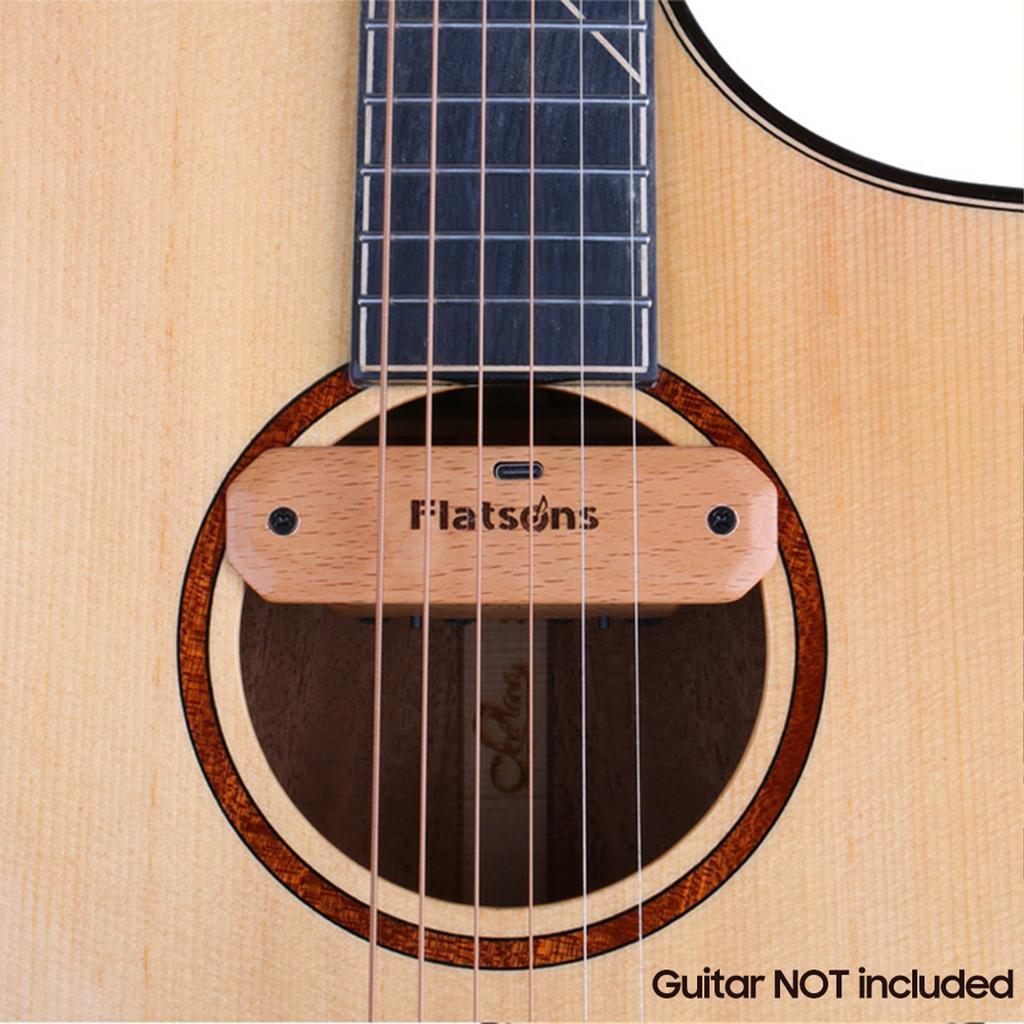 Guitar Pickup Multifunctional Rechargeable BT Connection Acoustic Guitar Soundhole Pickup with Reverberation and Delay