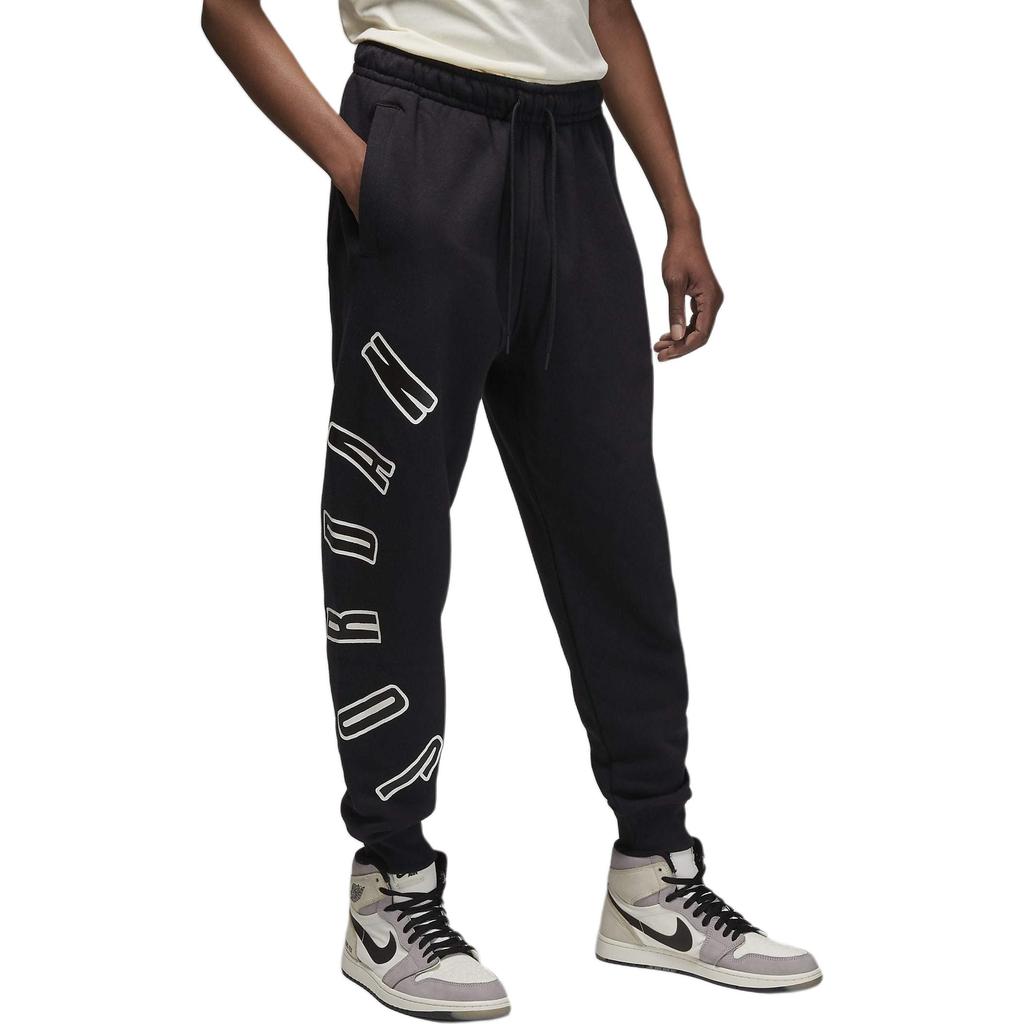 Jordan Flight MVP Logo Print Tapered Knit Joggers Men Bottoms Black FB7027-010