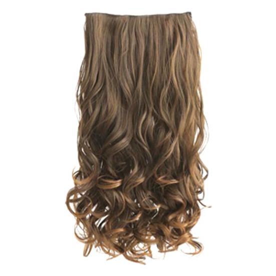 Women Beauty Full Head Clip Curly Hair Extension Wavy Synthetic Wig