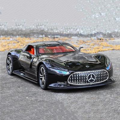 1:24 Vision Gt Сплав Модель Спортивного Автомобиля Литая Миниатюрная Игрушка Звук Свет Оттягивание Двери Открываются Автомобиль Для Друга Праздничный Подарок