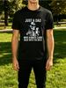 Just A Dad Skeleton Holding Milk Funny Slogan Unisexs Crew Neck Short Sleeve Tee Streetwear Soft Breathable Daily Basic Outfit Top