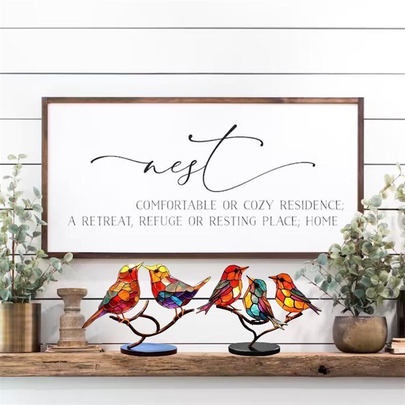 Акриловые птицы, декоративные украшения на ветках, украшения для групп птиц или украшения для домашнего офиса, 5 стилей