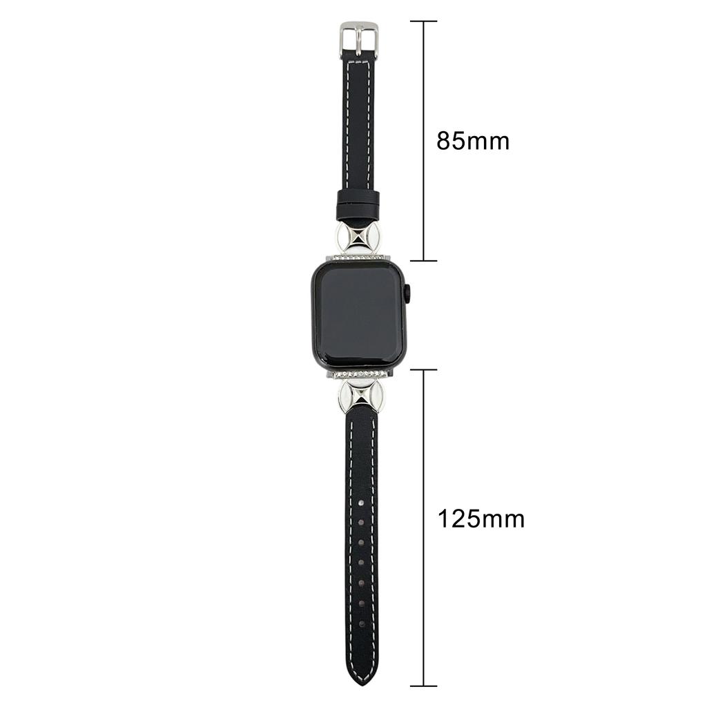 Watch Band For Apple Watch Series 10 Ultra 9 8 7 SE 6 5 4 3 2 1 46mm 49mm 45mm 44mm 42mm Coin Shape Connector Genuine Cow Leather Strap