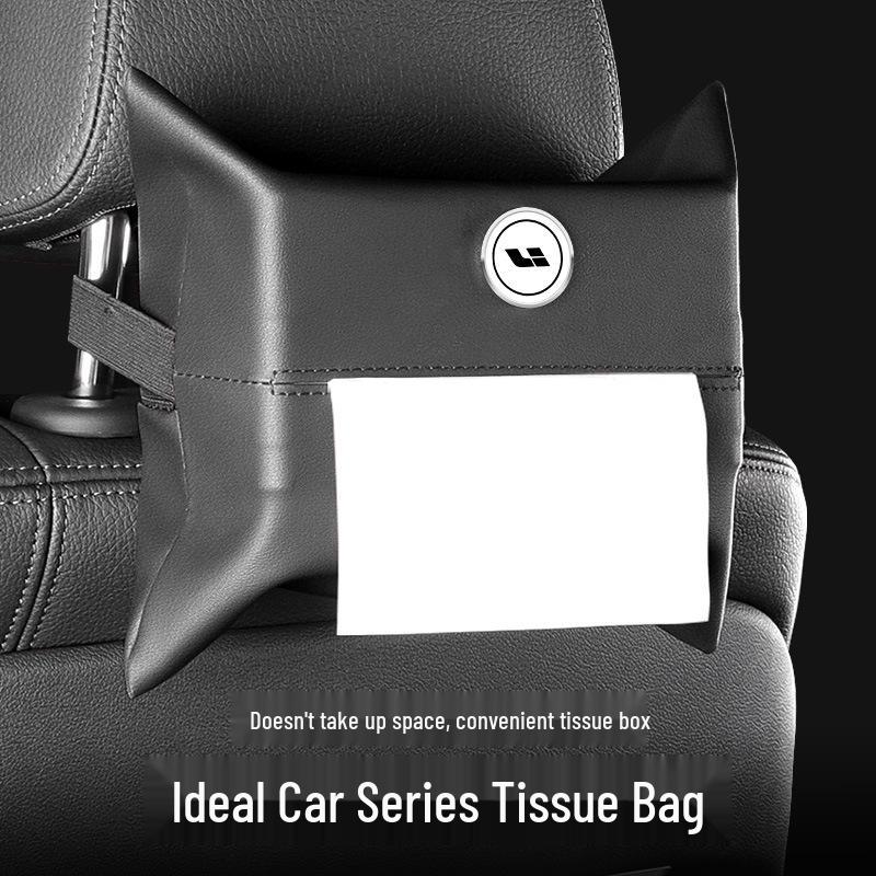 Car Tissue Box Bag: Fits Ideal ONE/L9/L8/L7, Drawstring Paper Box Cover for Hanging In Car Interior