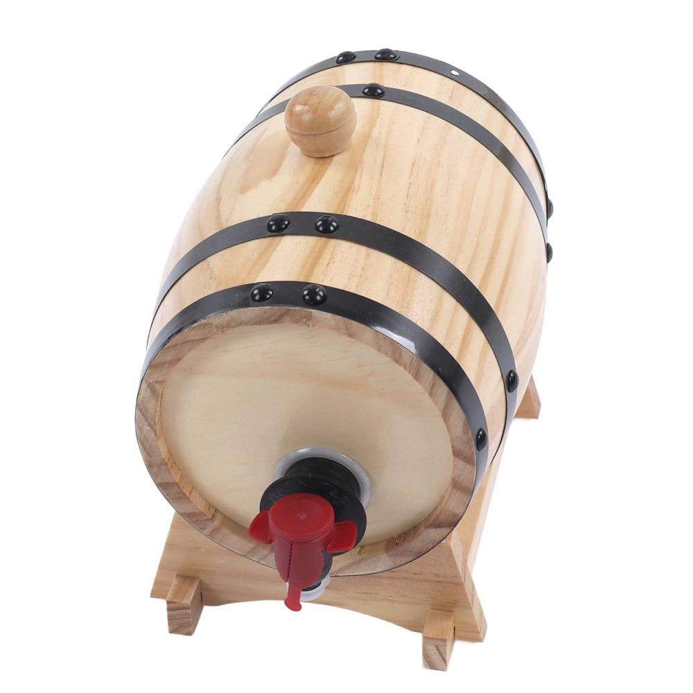 7 piece Pine Wood Wine Aging Barrels With Stand Whiskey Barrels Vintage Beer Barrels Home