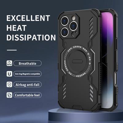 Защитный бронированный чехол для телефона с теплоотводом для iPhone 16E 16 15 Pro Max Plus, крышка, магнитный противоударный чехол, fundas