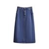 Plus-size Women's High-waisted Slit Denim Skirt, Summer New High-waisted A-line Skirt