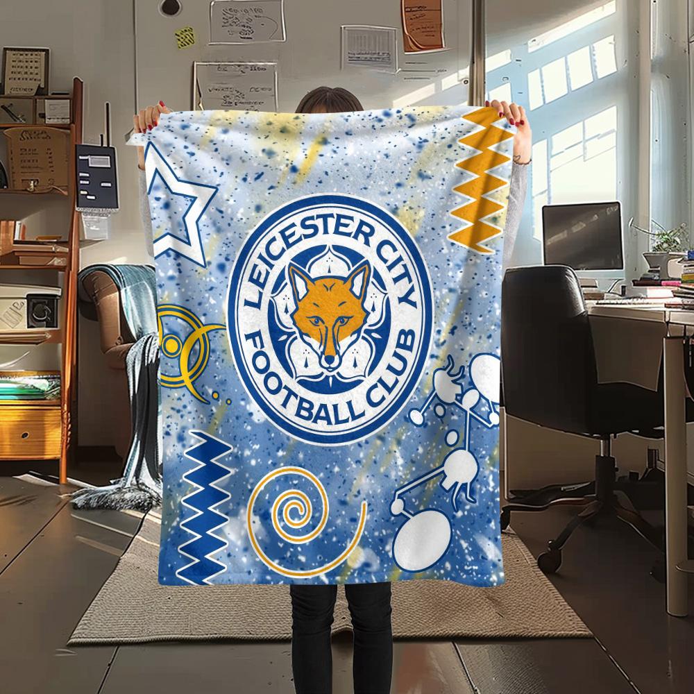 Leicester City Football Club Flannel Blanket, High quality Comfortable for All Seasons, Home Decor, Warmth and Comfort