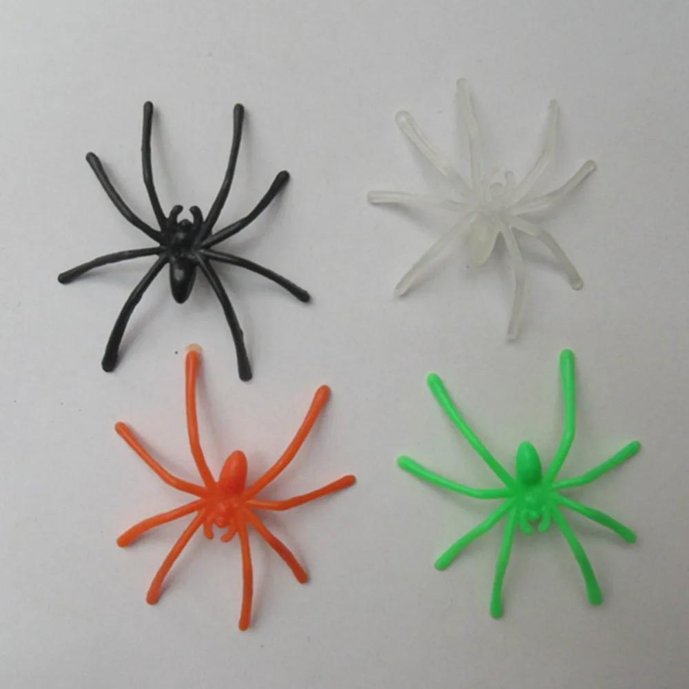 Паутина из хлопка с разноцветными маленькими паучками, аксессуар для украшения барной вечеринки на Хэллоуин, пауки с тонкими лапками