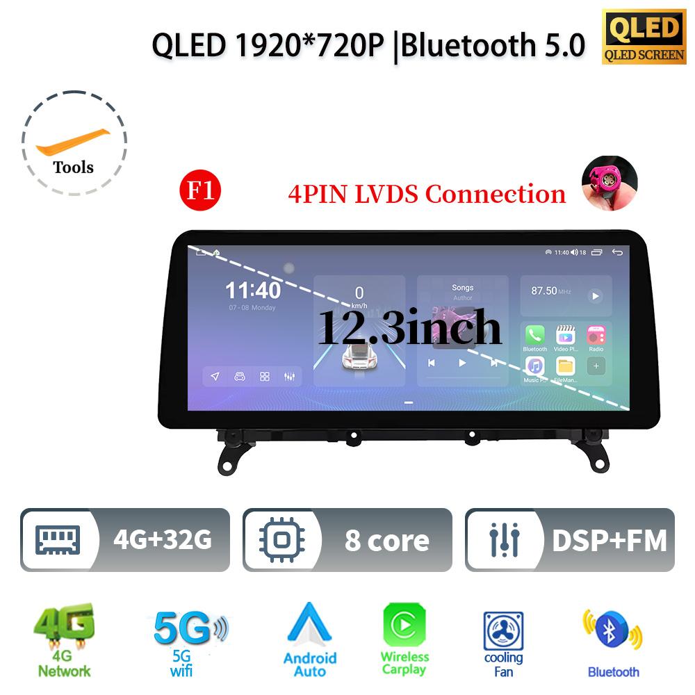 12,3" для BMW X3 F25 X4 F26 2011-2017 Android 14 автомобильное радио мультимедиа GPS навигация Bluetooth WIFI CarPlay сенсорный экран стерео