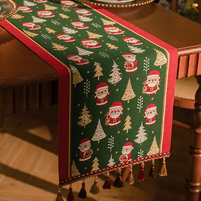 Рождественская снежинка украшение дорожка для стола жаккардовая скатерть для столовой новогодний подарок для дома кухня деревенский декор кровать хвост флаг чехол