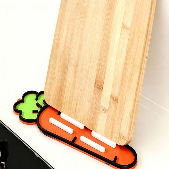 Силиконовый коврик для хранения крышек от кастрюль, дизайн «Морковь», противоскользящий, термостойкий, пищевой, коврик для столешницы для сушки, кухонный аксессуар