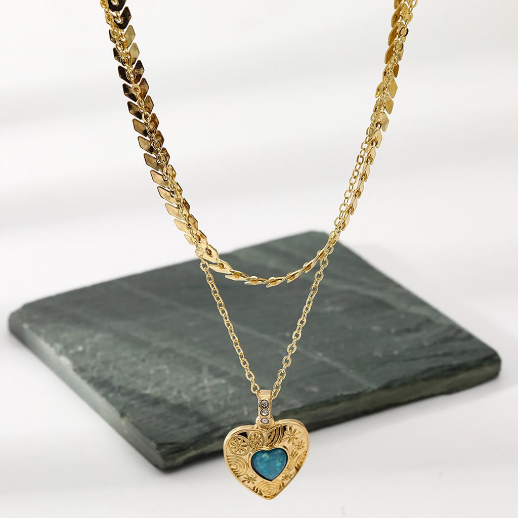 Trendy Multi-layer Heart Shaped Necklace For Women Elegant Fashion Jewelry Accessory