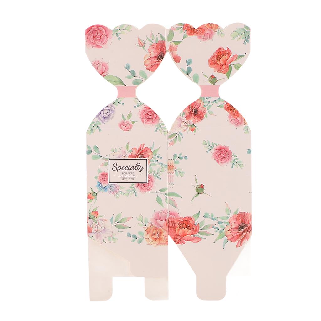 Набор из 50 коробочек для свадебных подарков Цветочный узор Ретро   Сборка   Коробки для подарков на вечеринку с веревкой   Подарочная коробка