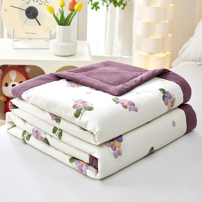 Summer Cool Thin Quilt Machine Washable Soft Skin Friendly Blanket for Adult Bed Comforter Air Conditioning Four-season Quilt