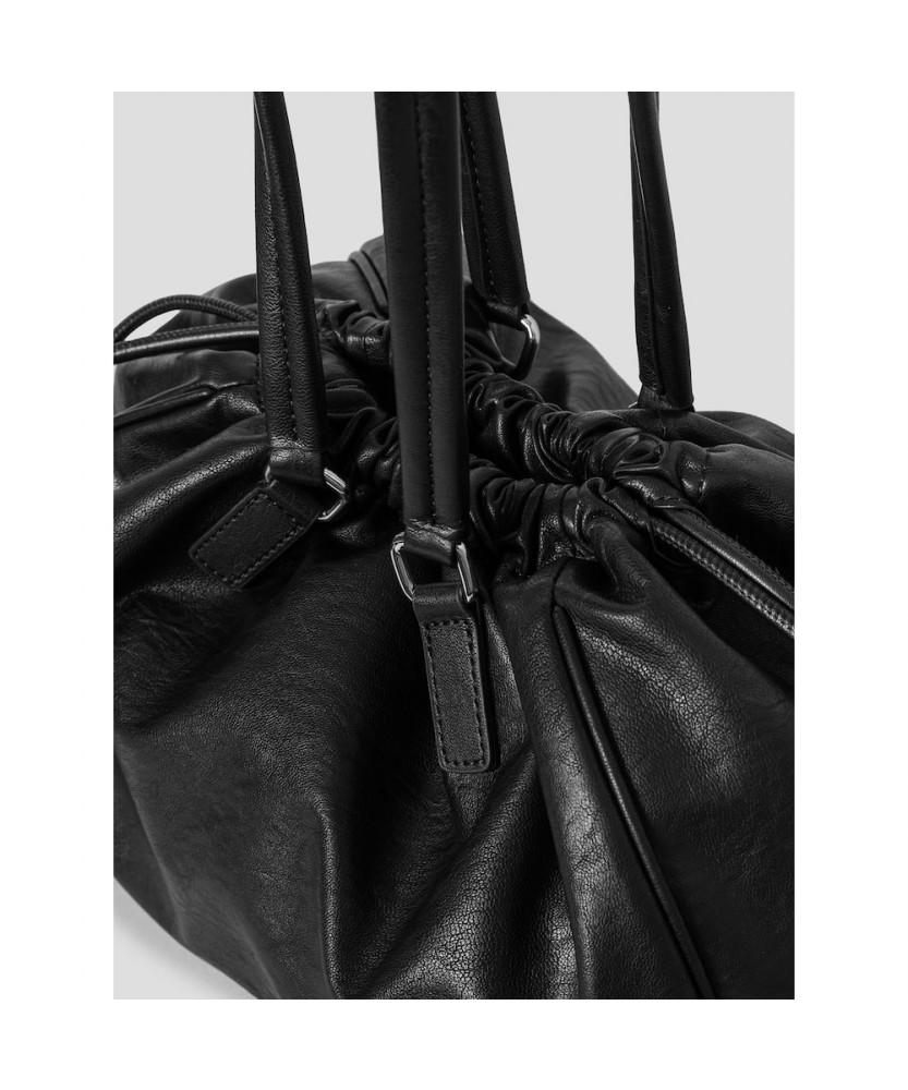 8Seconds Pu Drawstring Shoulder Bag Black