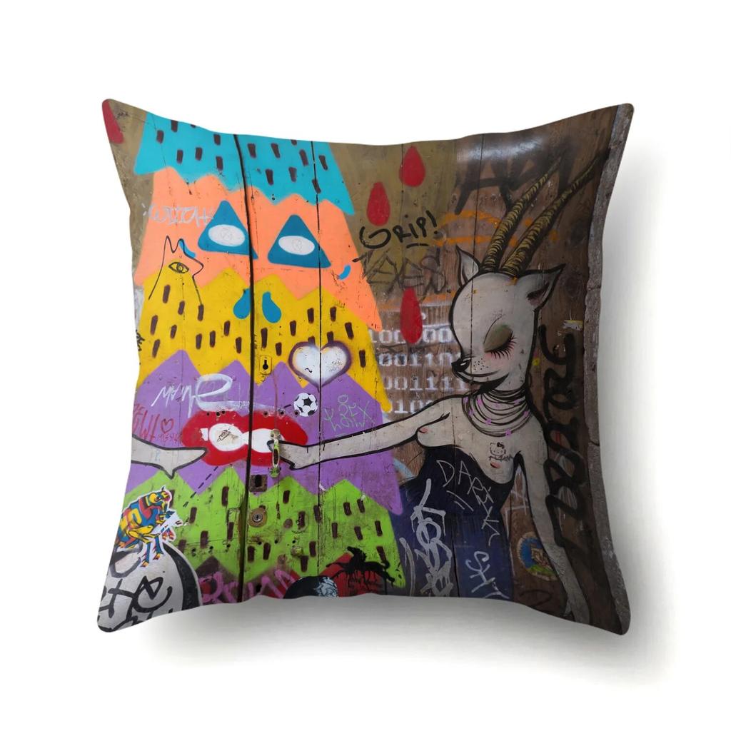 Наволочка с граффити, офисная наволочка для гостиной, поясничная подушка
