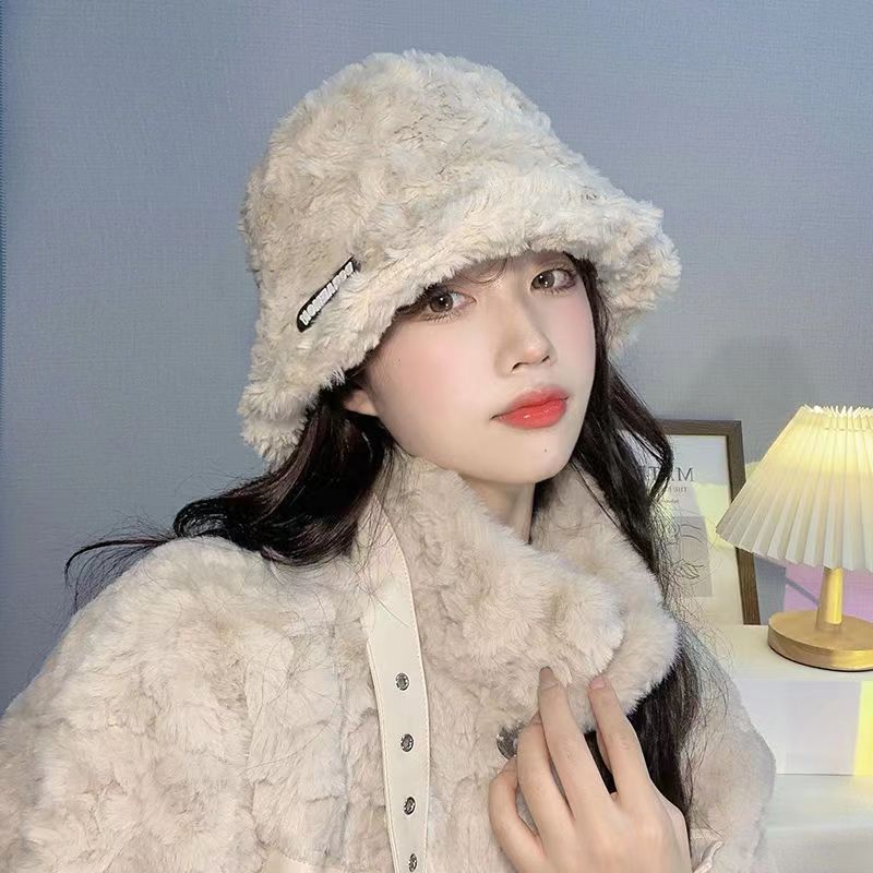 Женская осенне-зимняя теплая шапка плюшевая шляпа-ведро рыбака EMA