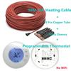 50 м нагревательный кабель и программируемый термостат комплекты 12K пол дальний инфракрасный нагревательный провод с круглым термостатом костюм