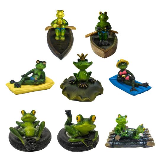 Floating Frog Decoration Pond Frog Decoration Resin Lying Frog Figure for Outdoor Garden Pond Swimming Pool Decor