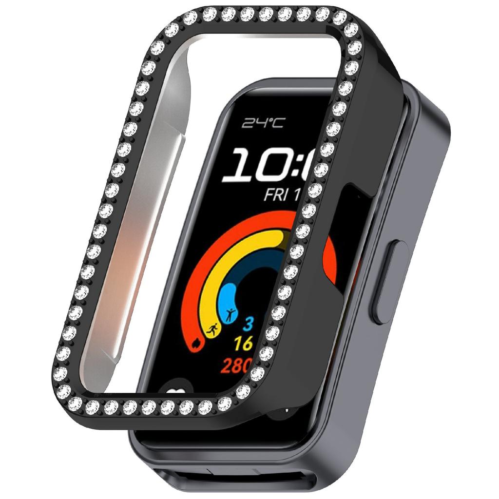 Protective Case For Huawei Band 10/10 NFC/9/9 NFC/8/8 NFC Hollow Design Rhinestone Decor PC Watch Cover