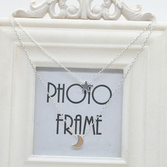 Женское сексуальное двухслойное вертикальное подвесное ожерелье со звездой и луной