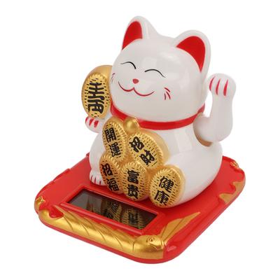 Lucky Cat на солнечных батареях Мини-размер Приносит богатство и сокровища Милая улыбка Прочный Манеки-неко для