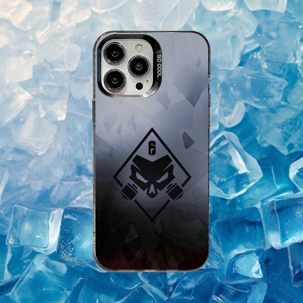 Rainbow S-Six S-Siege Phone Case For iPhone 16,15,14,13,12,11,Mini,Pro,SE,MAX White Matte Shockproof Cover