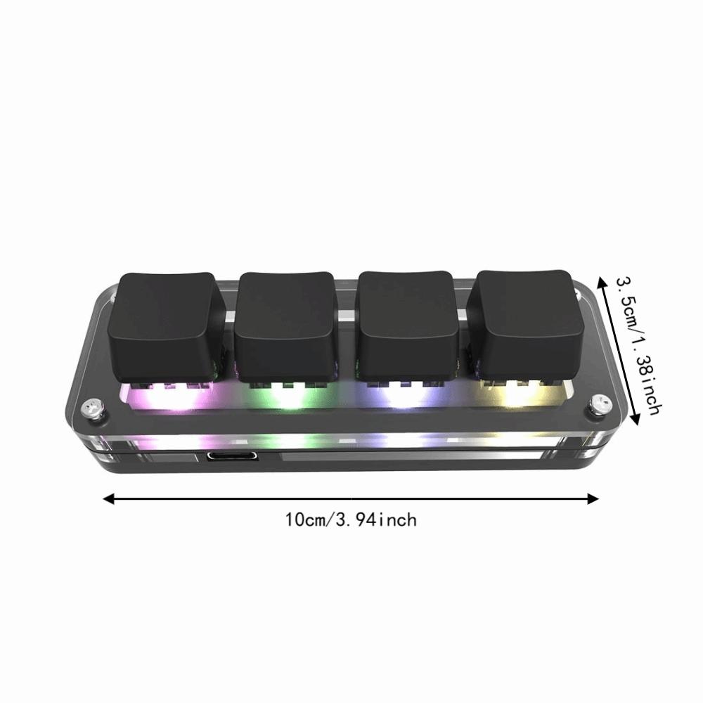 3/4 Клавиш Программируемая Клавиатура Выбрать Копировать Вставить RGB Подсветка Пользовательская Клавиатура Настроить 1 Поворотная Ручка Горячая Замена Макро-Клавиатура