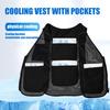 Охлаждающий жилет для мужчин и женщин, регулируемый, дышащий сетчатый ледяной жилет с 4 карманами, летняя прохладная куртка для жаркой погоды, для работы на открытом воздухе, рыбалки, велоспорта