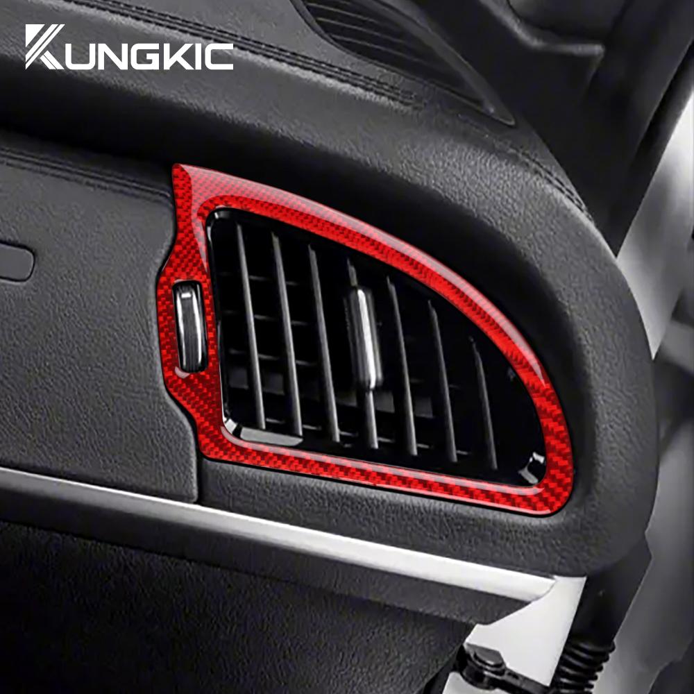 Real Soft Carbon Fiber Sticker For Kia Stinger CK 2019 2020 2021 2022 2023 LHD RHD Car Instrument AC Outlet Trim Accessories