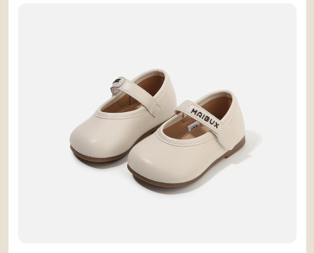 Spring 2026 Girl's First Steps Soft Sole Leather Shoes, Korean Style Fashion Princess Shoes.