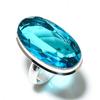 Подарочное кольцо из стерлингового серебра 925 пробы с натуральным лондонским голубым топазом, размер 10 j9G32
