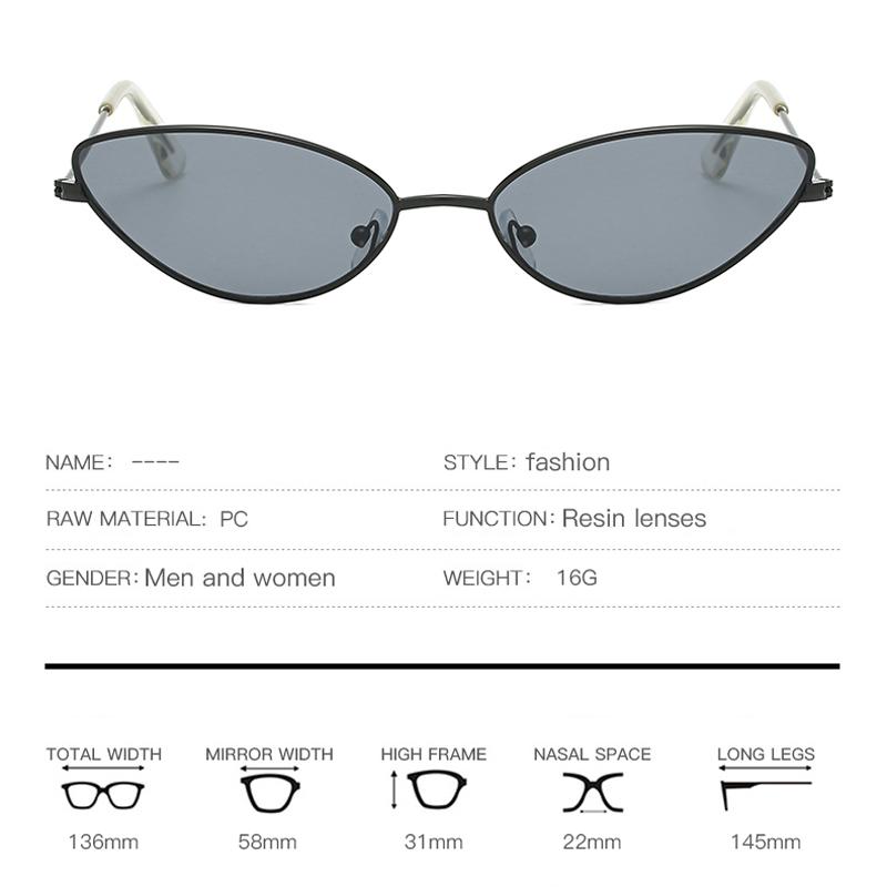 Metal Frame Cat Eyes Men's Glasses Trend Ocean Sun Glasses Wild Ladies Sunglasses