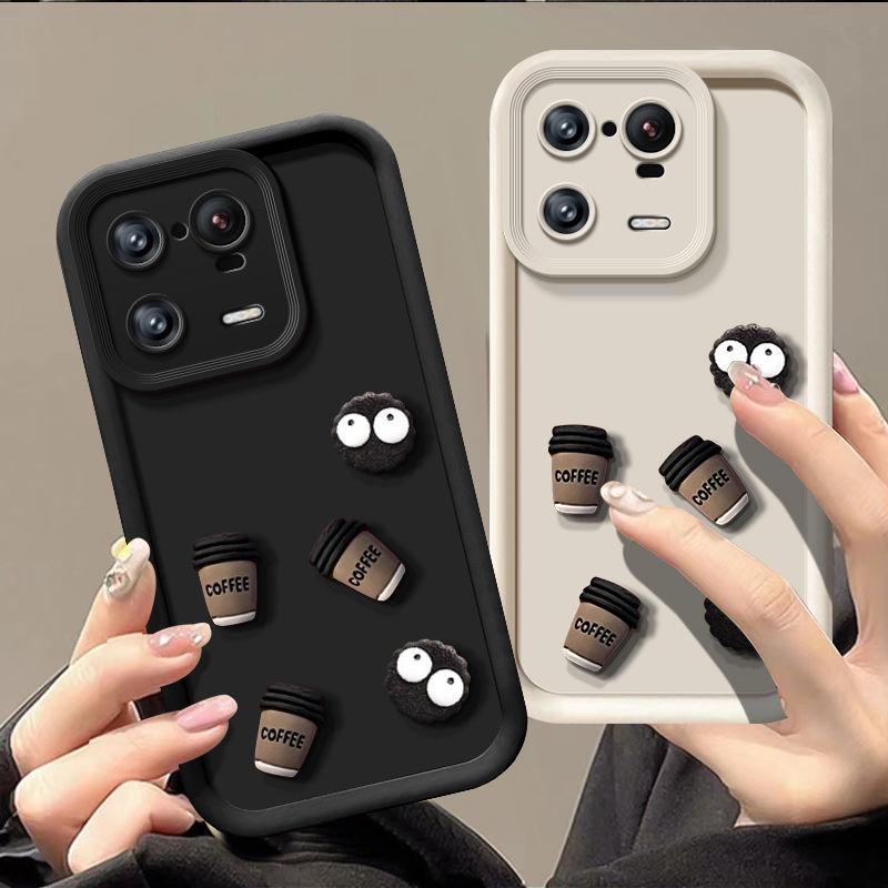 Cute Cartoon 3D Coffee Liquid Silicone Soft Case For Motorola E22 G10 G20 G30 G54 G9Play Lens Protective Cover Moto G14