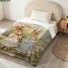 Tale Peter Rabbit Print Flannel Blanket, High quality Comfortable for All Seasons, Home Decor, Warmth and Comfort, Perfect for Christmas Gifts