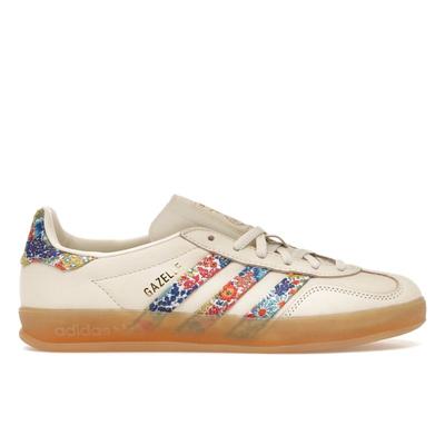 Liberty London x Gazelle Indoor Цветочная вышивка - Молочно-белые женские кроссовки Кремовый Золотистый-металлик Резина JH7370
