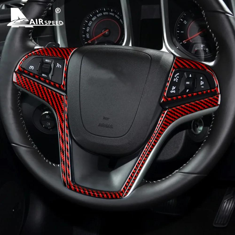 Soft Carbon Fiber Car Interior Sticker for Chevrolet Camaro 2013 2014 2015 Steering Wheel Cover Auto Decor Accessories Upgrade