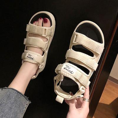 Мода Спорт Женские Сандалии Обувь Леди 2025 Лето Каблуки Мягкая Подошва Новая Мода Комфорт Девушки Пляжные Повседневные Шлепанцы На Липучке Сканирование