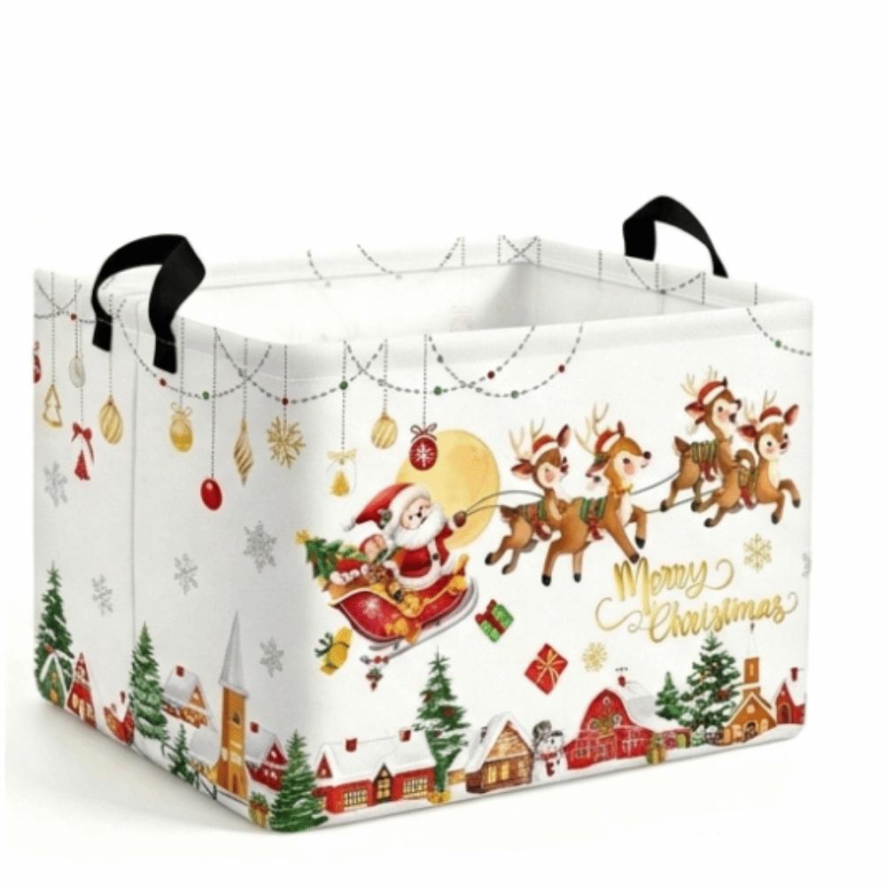 Cartoon Snowman Christmas Storage Basket Large Capacity Christmas Gift Basket Christmas