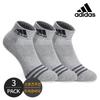 adidas Women's Cushioned Mesh Three-Stripe Ankle Socks 3P_GY