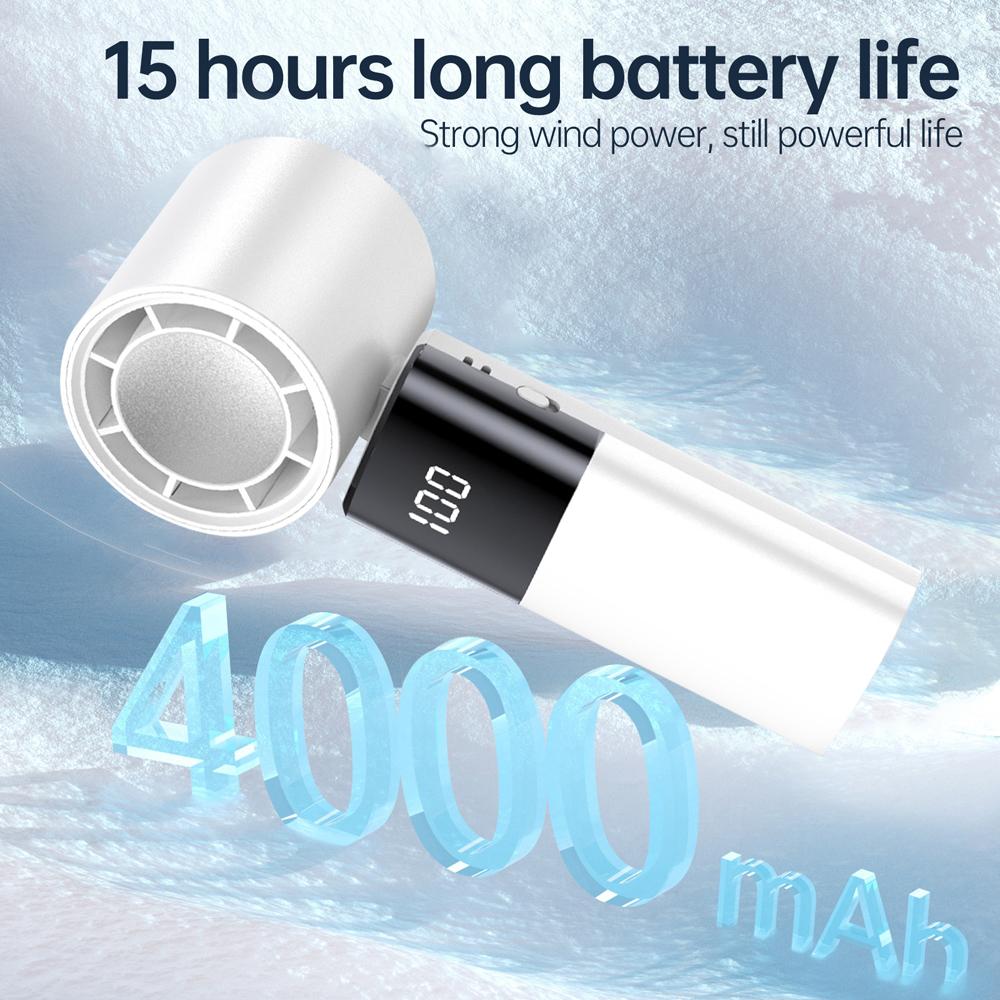 Ручной вентилятор Высокоскоростной портативный турбовентилятор Электрический вентилятор с USB-аккумулятором и цифровым дисплеем